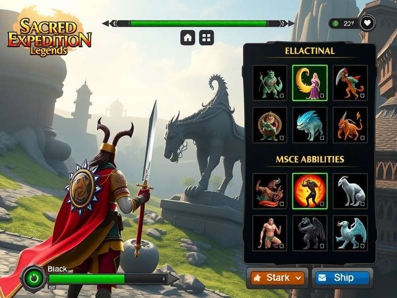 Sacred Expedition Legends gameplay screenshot showing character selection