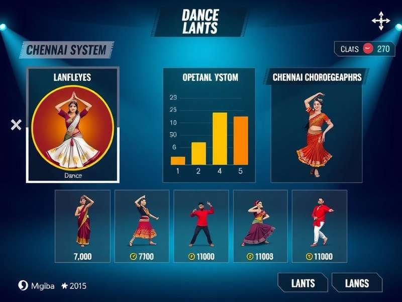 Chennai Choreographers progression system interface showing dancer leveling