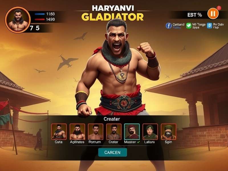 Haryanvi Gladiator Master gameplay screenshot showing traditional wrestling moves