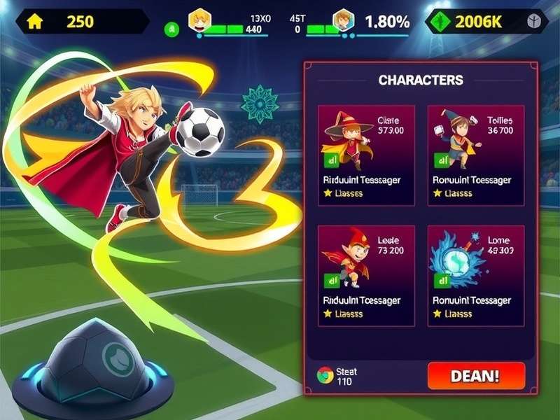 Character progression screen in Premium Kick Wizard Conqueror