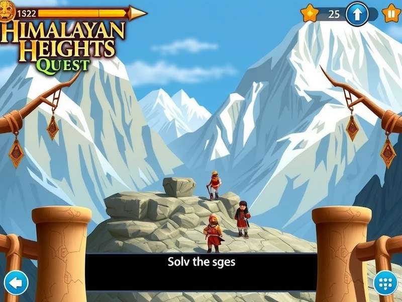 Himalayan Heights Quest gameplay screenshot showing mountain exploration