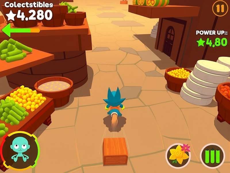 Cinnamon Path Sprint gameplay showing character racing through spice market
