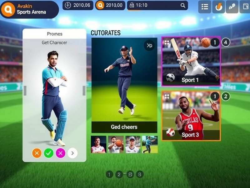 Avakin Sports Arena character customization and progression interface