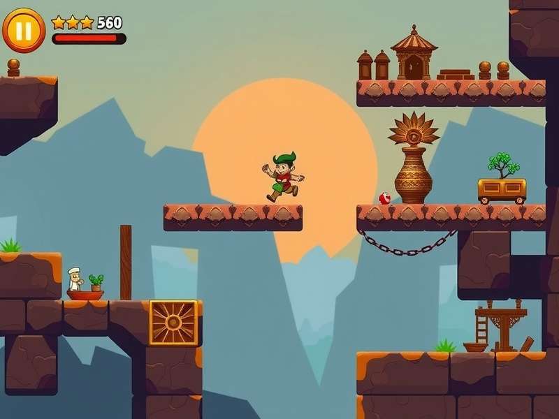 Indian Jump Saga level design showing multiple platforms and obstacles