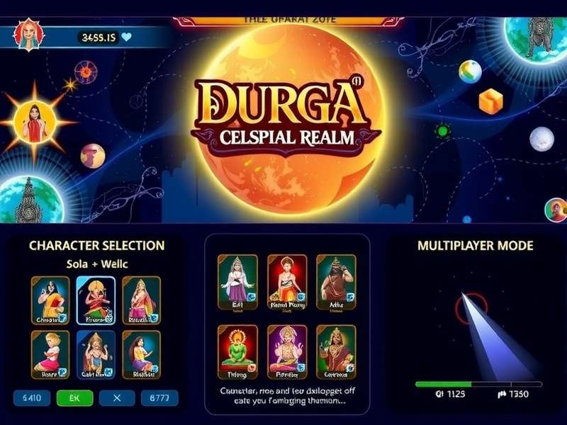 Durga S Celestial Realm gameplay screenshot showing celestial environments