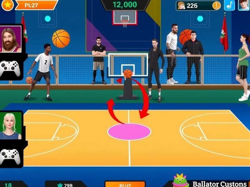 Ballin Glory gameplay screenshot showing vibrant court and characters