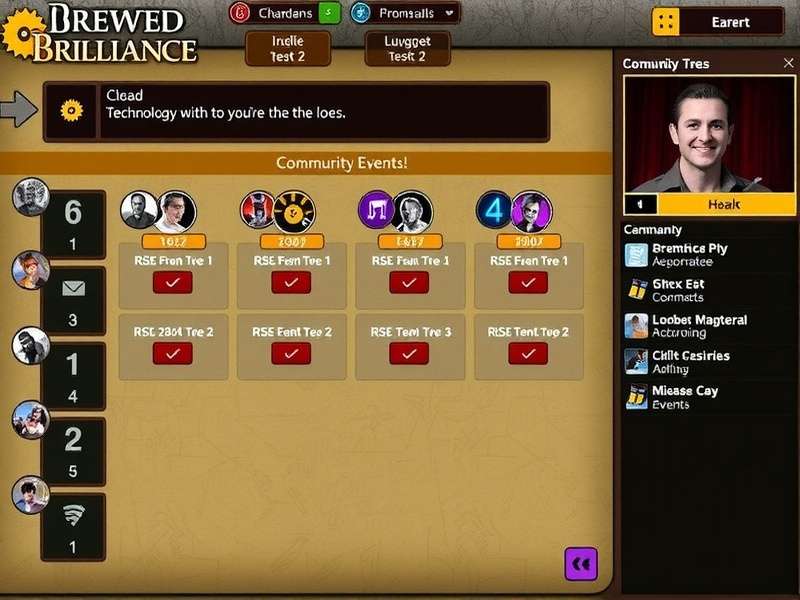 Brewed Brilliance gameplay screenshot showing strategic interface