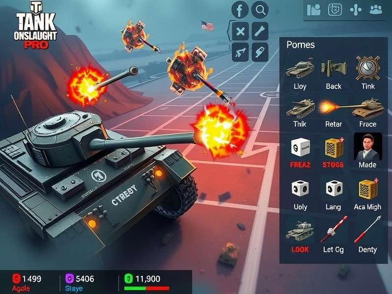 Tank customization interface in Tank Onslaught Pro