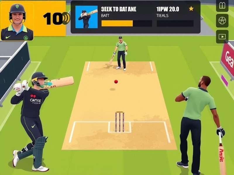 Chawl Court Champion control interface showing batting and bowling options