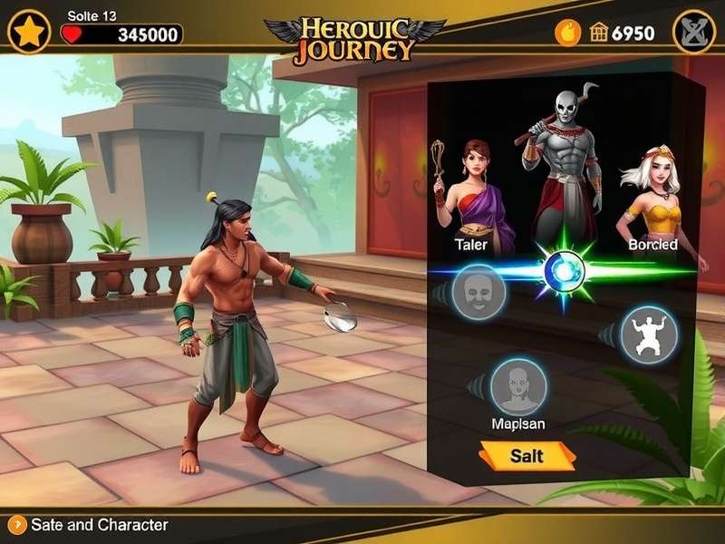 Belur Heroic Journey gameplay screenshot showing character in ancient Indian setting