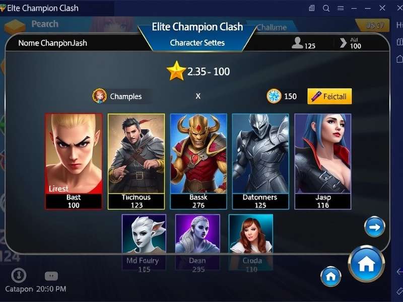 Elite Champion Clash progression system interface