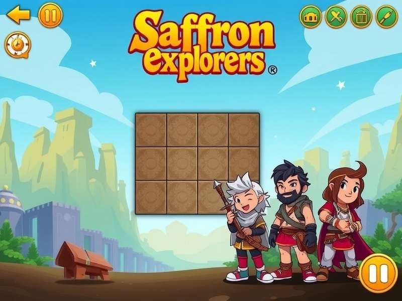 Saffron Saga Explorers gameplay screenshot showing character exploration