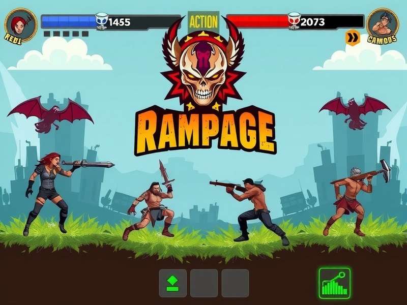 Rebel Rampage main game screen showing action gameplay