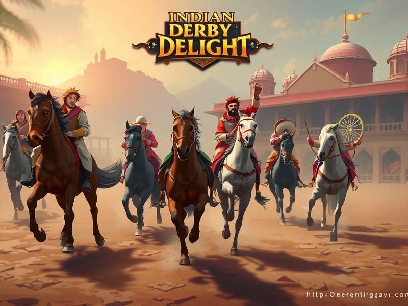 Indian Derby Delight gameplay illustration showing horses and players