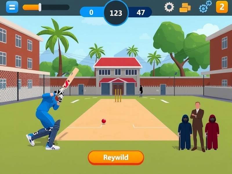 Chawl Court Champion gameplay screenshot showing street cricket match