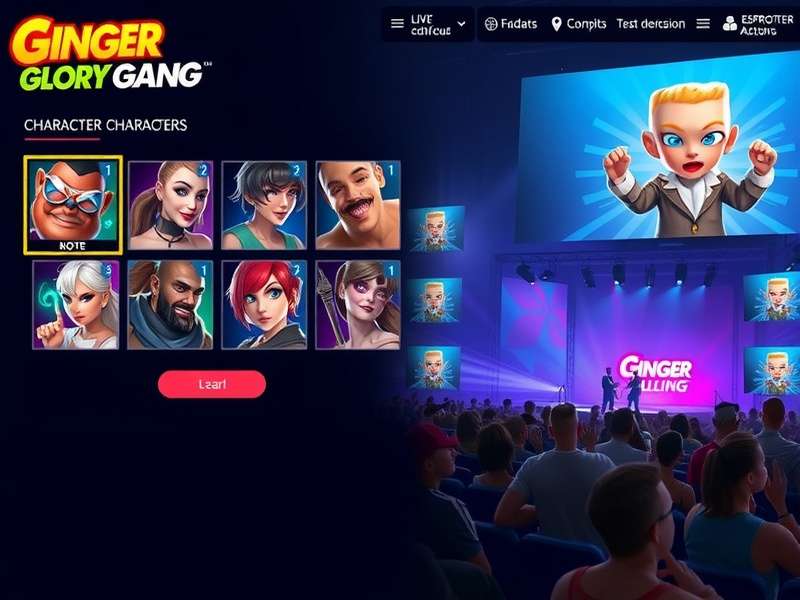 Ginger Glory Gang gameplay screenshot showing character selection