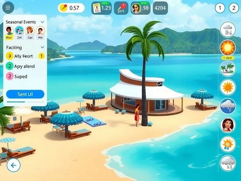 Vibrant Goa Beach Resort gameplay screenshot showing beach resort management