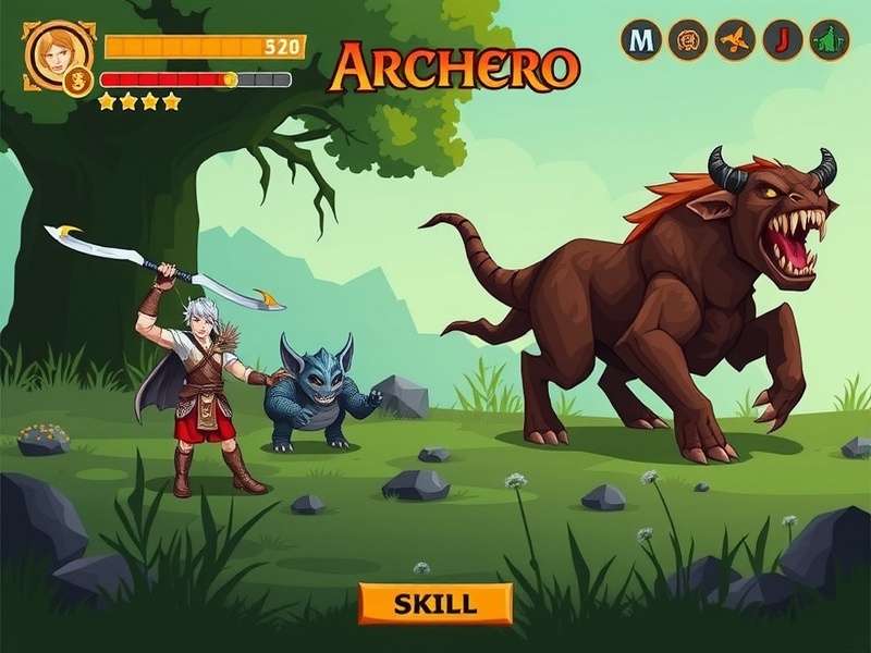 Power Quest Archero character selection screen