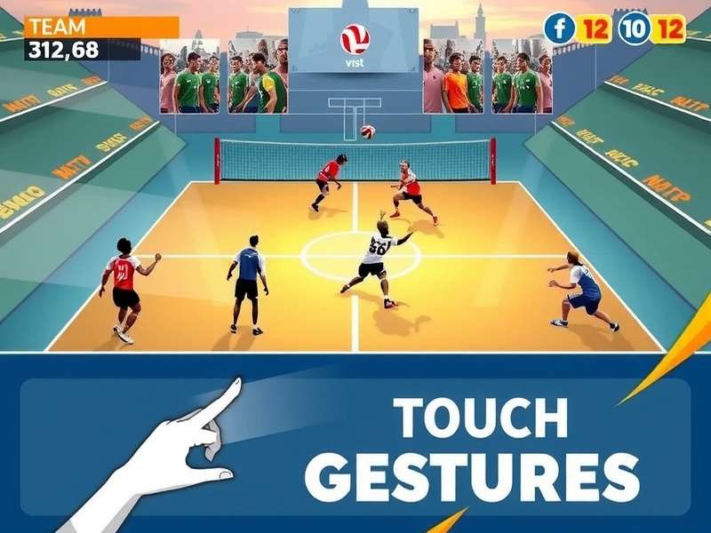 Volley Blitz Mumbai gameplay screenshot showing intense volleyball action