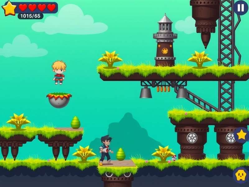 Cyclone Jump Star level design showing multiple platforms and obstacles