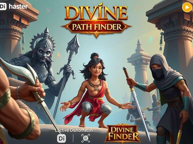 Gameplay screenshot showing combat and exploration in Divine Path Finder
