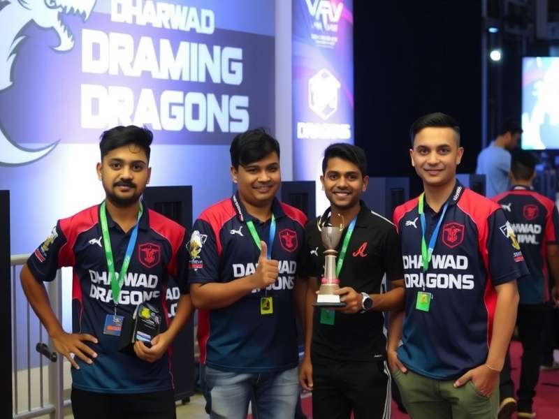 Dharwad Dragons team members in competitive gaming setup