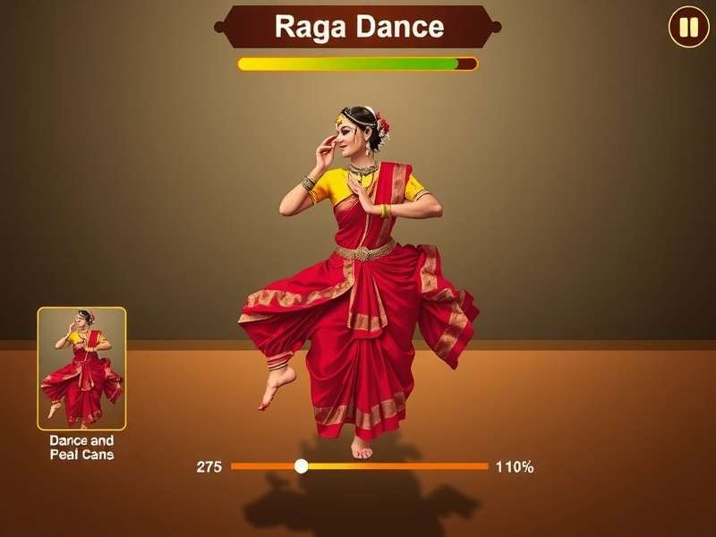 Raga Dance gameplay showing classical Indian dance movements