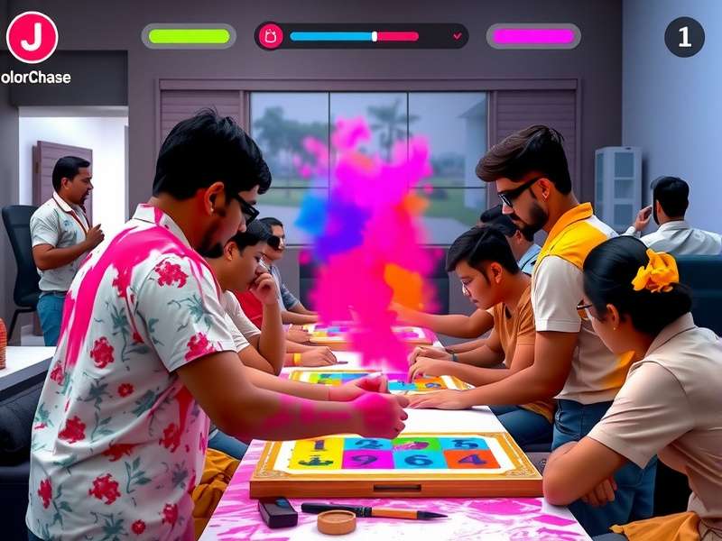 Color Chase development team working on game design