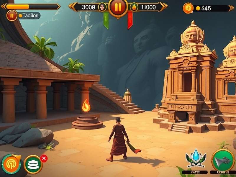 Shiva Linga Explorer gameplay showing ancient temple exploration