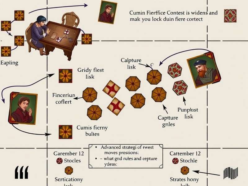 Detailed diagram explaining Cumin Fierce Contest movement rules and capture mechanics