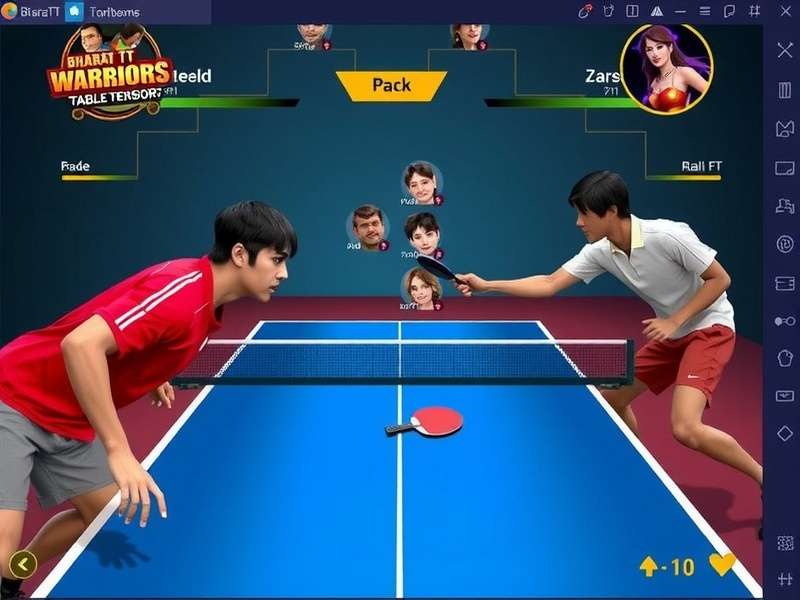 Bharat TT Warriors gameplay screenshot showing intense table tennis action