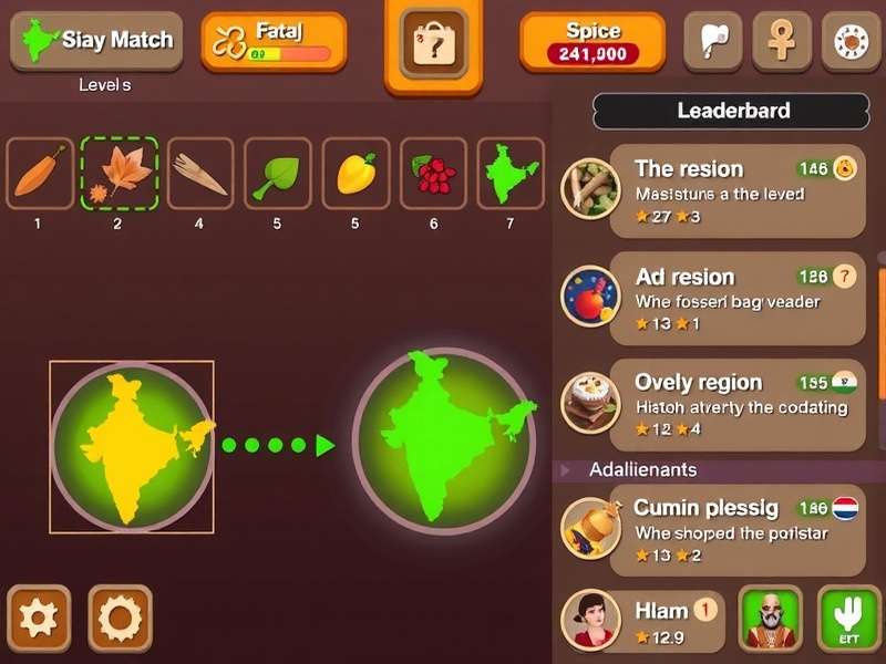 Cumin Crush Master level progression showing different Indian regions