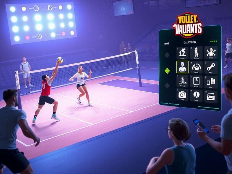 Volley Valiants gameplay screenshot showing intense volleyball action