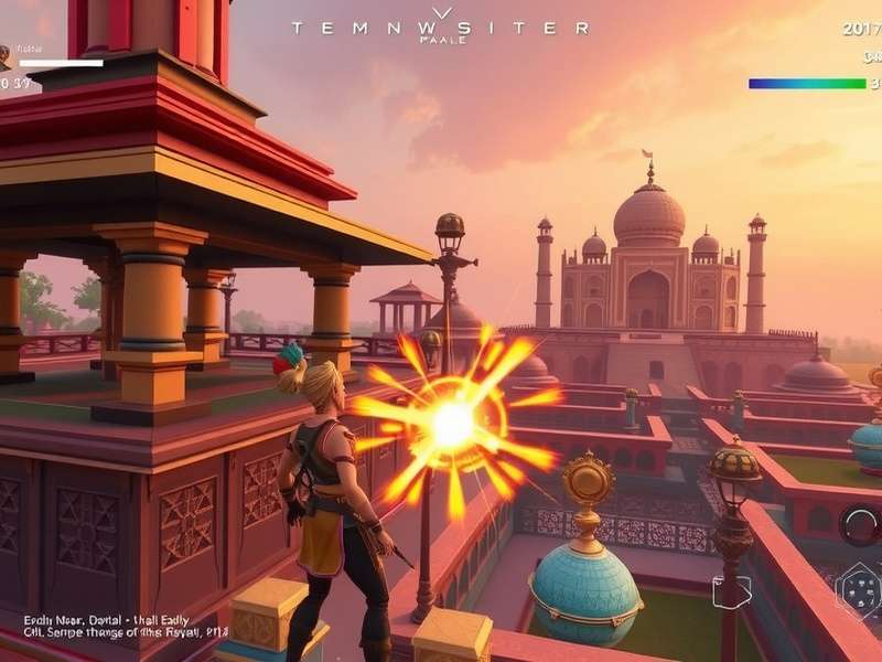 Indian Battle Royale gameplay screenshot showing traditional Indian architecture