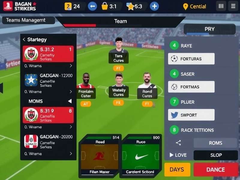 Bagan Strikers gameplay screenshot showing team management