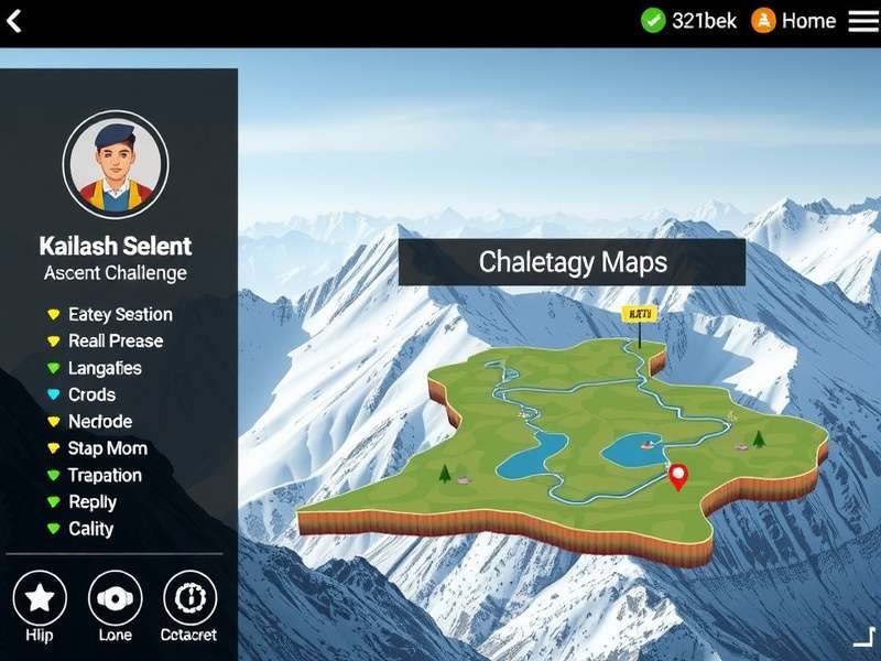 Kailash Ascent Challenge gameplay screenshot showing mountain environment