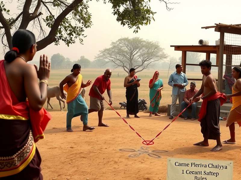 Diagram showing Chaiyya Chaiyya gameplay rules and field setup