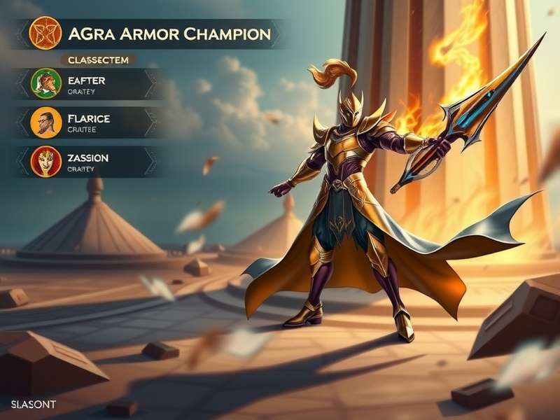Agra Armor Champion gameplay screenshot showing character in battle