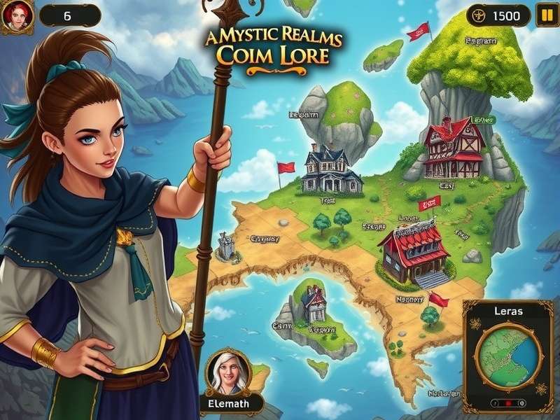 Mystic Realms Coim Lore world map showing diverse regions