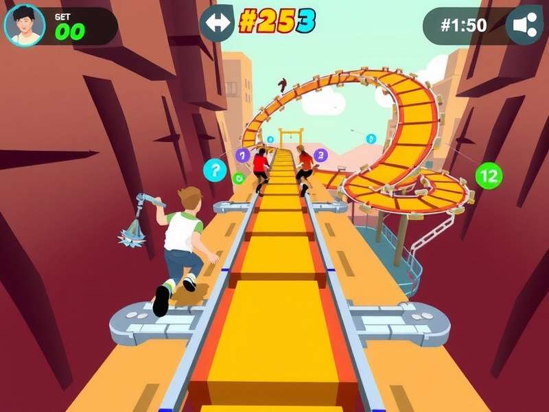 Helix Run Super Sprint gameplay showing spiral track design