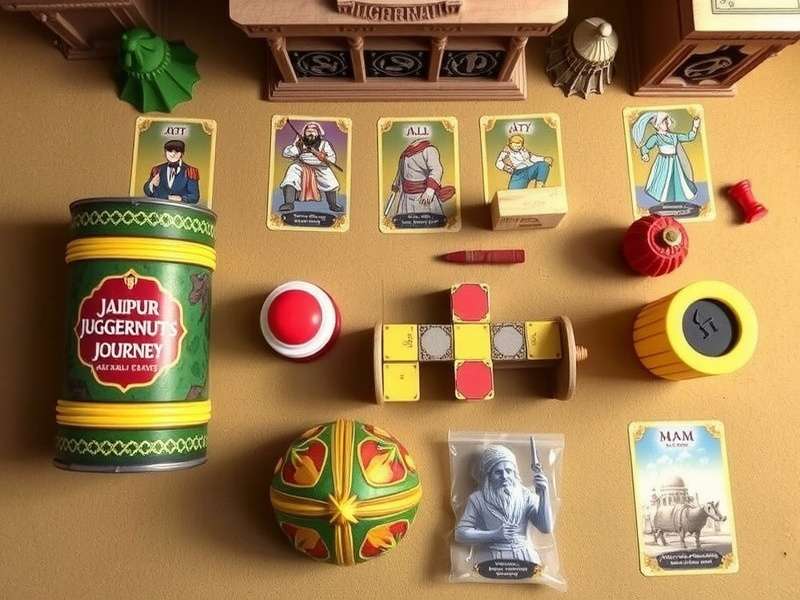 Jaipur Juggernauts Journey game components laid out