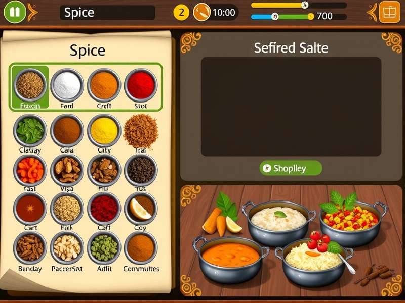 Various Indian spices displayed in Curry Master Blitz