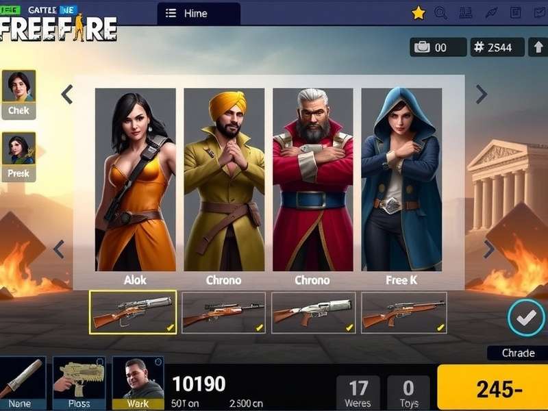 Free Fire Pro Warriors gameplay screenshot showing character selection