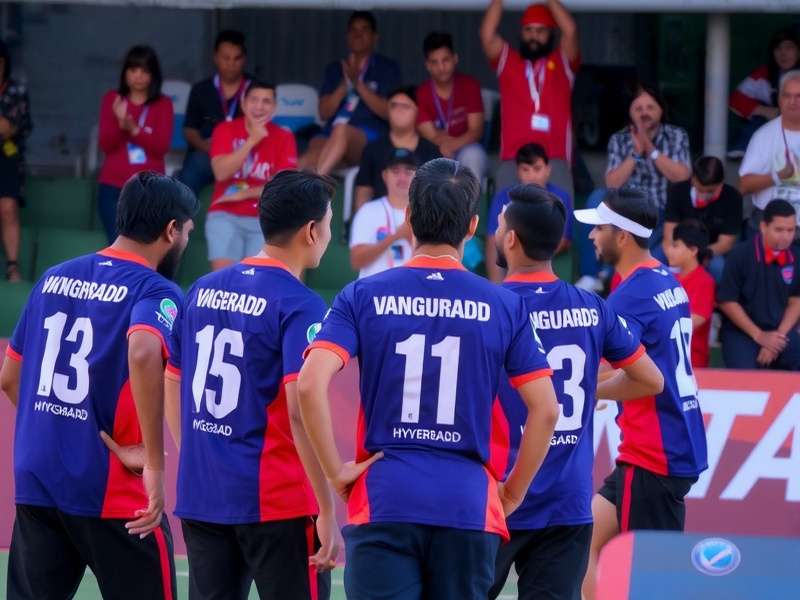 Hyderabad Vanguards team in action during a match