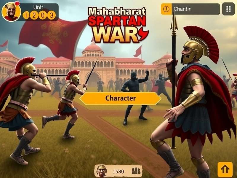 Mahabharat Spartan War gameplay screenshot showing ancient warriors in battle