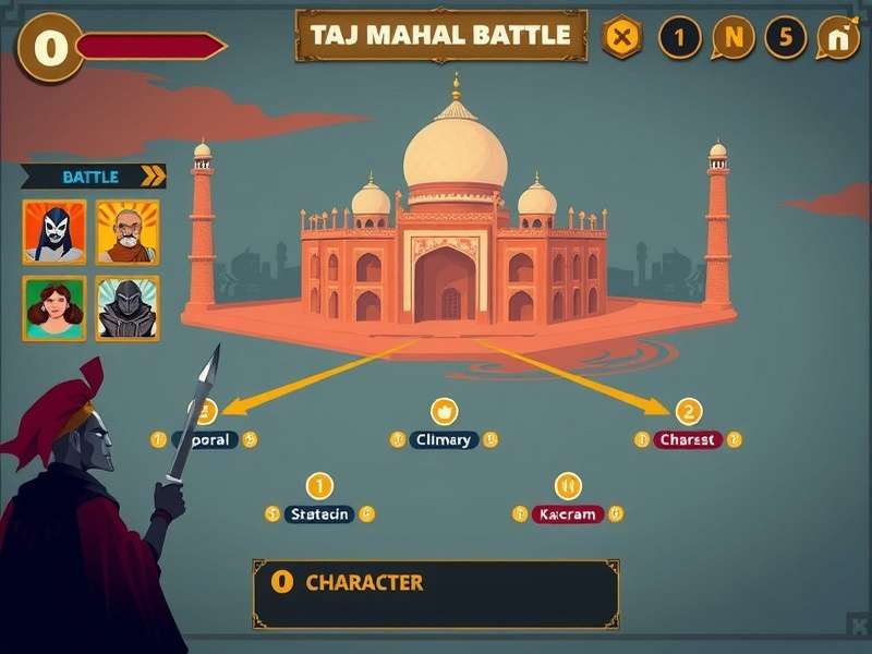 Taj Mahal Fort Knight gameplay screenshot showing strategic battle