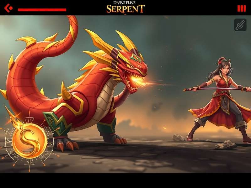 Divine Pune Serpent gameplay screenshot showing mythical serpent character