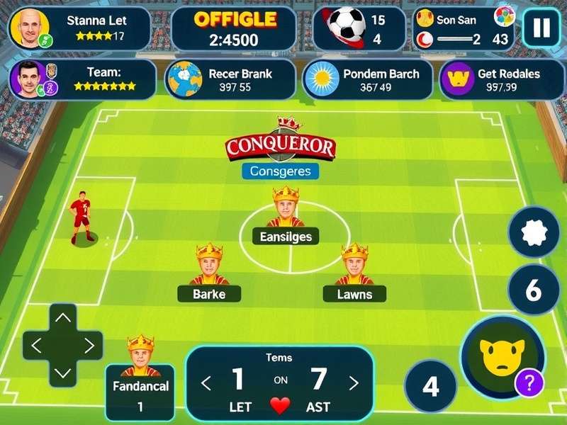 Goa Football King Conqueror gameplay screenshot showing strategic interface