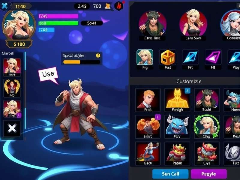 Blitz Legend X gameplay screenshot showing character selection