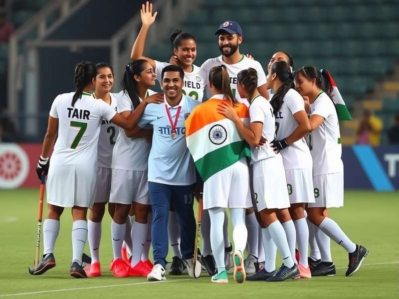 Modern Indian Field Hockey match action